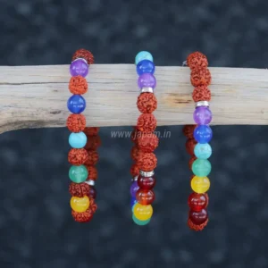 7 Chakra x Rudraksha Bands - Free Size Bracelet